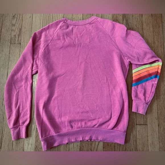Aviator Nation Bolt Neon 5 Stripe Crew Neck Sweatshirt - Picture 3 of 7